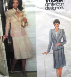 2697 VOGUE PICONE 70S LINED PANEL JACKET, PLEAT A-SKIRT PATTERN 10 or 16
